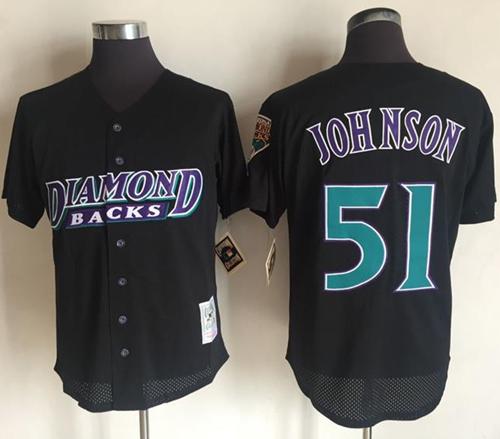 Mitchell And Ness 1999 Diamondbacks #51 Randy Johnson Black Throwback Stitched MLB Jersey